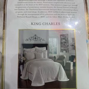 Ivory Quilted Bedding with Scalloped Edges